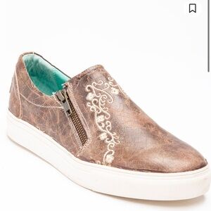 CORRAL WOMEN'S BONE CRATER INLAY EMBROIDERED SHOES